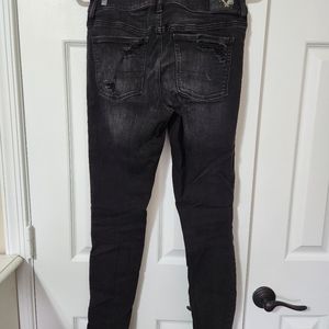 AEO Black Distressed Skinny Jeans